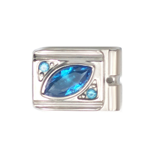 ACTJOYS® Mirror Polished Silver Modular Link - Blue Marquise Eye Charm